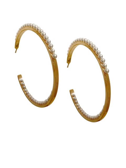 

Foxy Sperks Gold-Plated Crescent Shaped Half Hoop Earrings