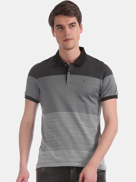 

Arrow New York Men Grey Colourblocked Polo Collar T-shirt