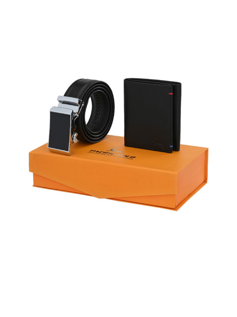 

Pacific Gold Men Black Belt & Wallet Accessory Gift Set