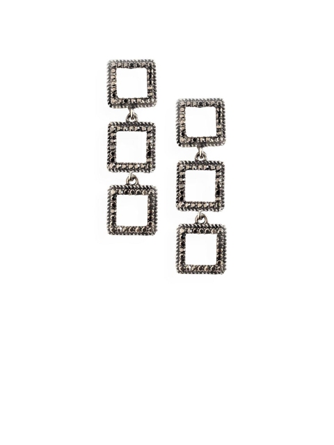 

Foxy Sperks Silver-Plated Square Drop Earrings