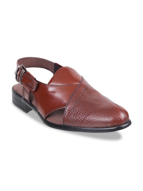 

Metro Men Maroon Leather Shoe-Style Sandals