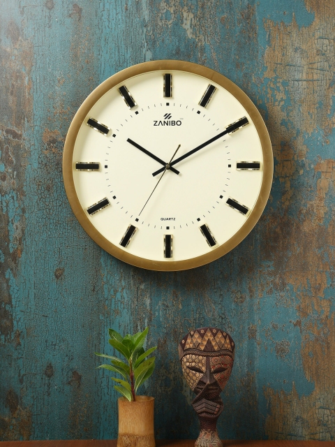 

ZANIBO Off-White 37cm Round Solid Analogue Wall Clock