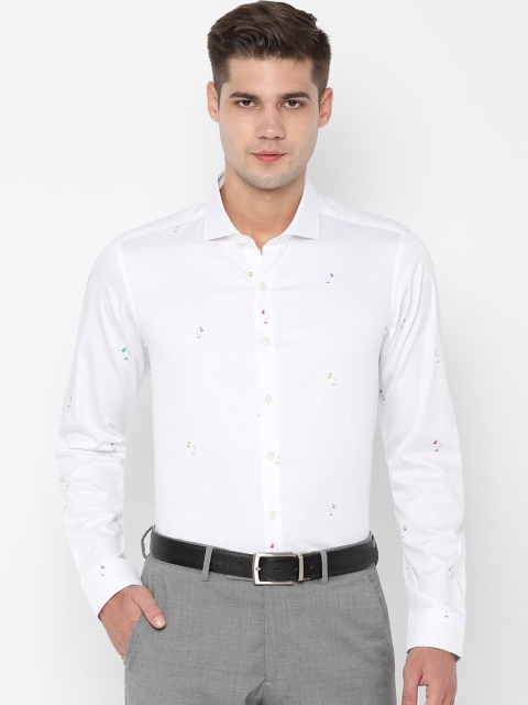 

SIMON CARTER LONDON Men White Regular Fit Printed Formal Shirt