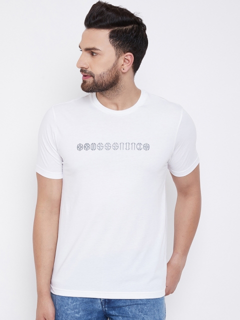 

KROSSSTITCH Men White Printed Round Neck T-shirt