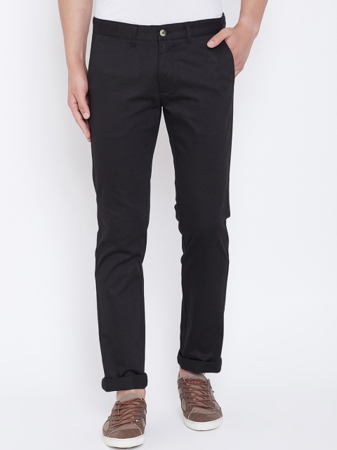

JUMP USA Men Black Regular Fit Solid Regular Trousers