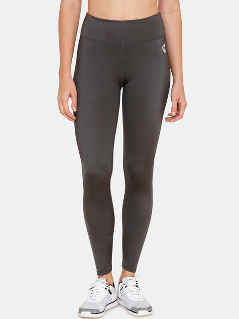 

Zelocity by Zivame Women Grey Solid Skinny-Fit Tights With Flat Seams