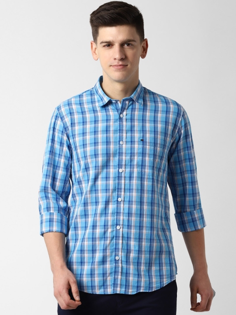 

Peter England Casuals Men Blue Slim Fit Checked Casual Shirt