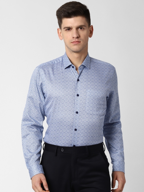 

Peter England Men Blue Regular Fit Printed Formal Shirt