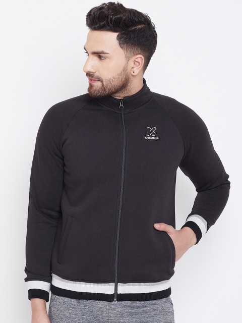 

KROSSSTITCH Men Black Solid Lightweight Antimicrobial Bomber Jacket