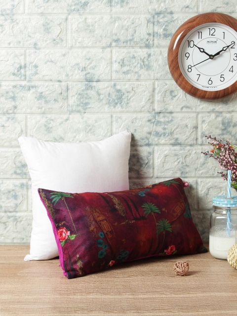 

India Circus by Krsnaa Mehta Magenta Single Printed Rectangle Velvet Cushion Covers