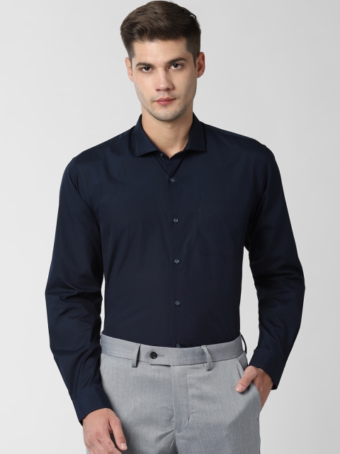 

Peter England Men Navy Blue Regular Fit Solid Formal Shirt