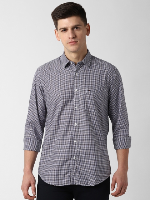 

Peter England Casuals Men Purple & White Slim Fit Checked Casual Shirt