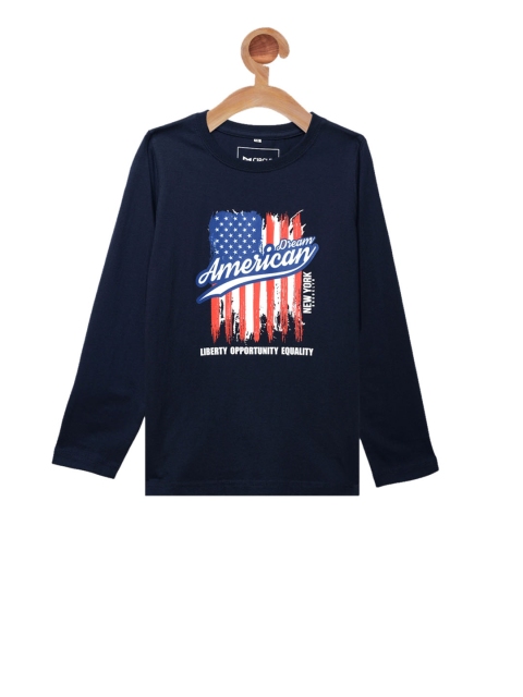 

Circle Square Unisex Navy Blue Printed Round Neck T-shirt