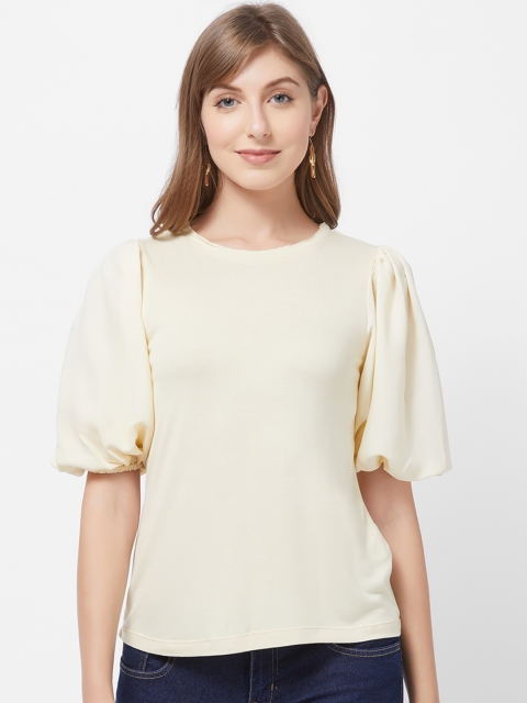 

109F Women Beige Solid Top