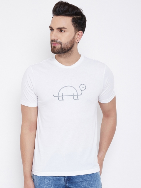

KROSSSTITCH Men White Printed Round Neck T-shirt