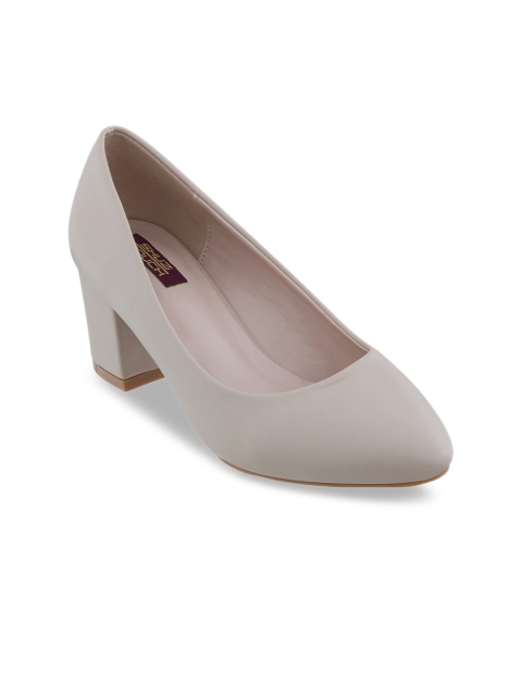 

SHUZ TOUCH Women Cream-Coloured Solid Pumps