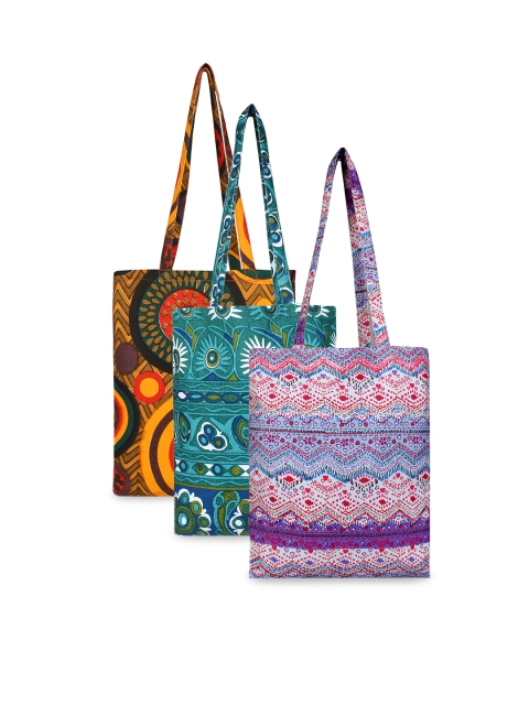 

Anekaant Multicoloured Pack Of Three Printed Tote Bag, Multi