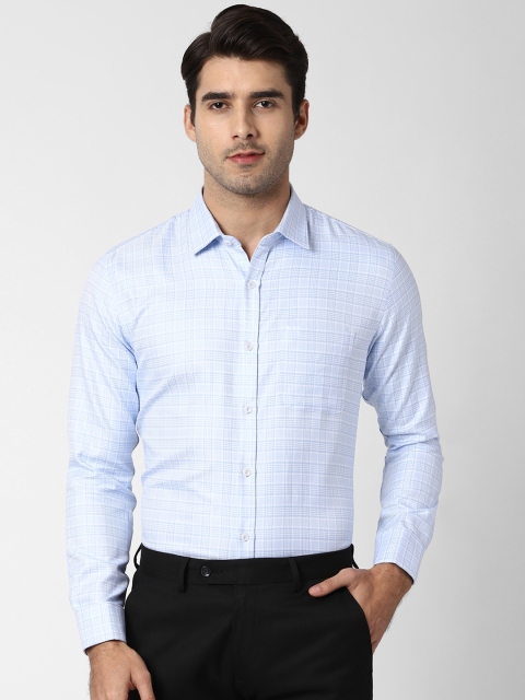 

Peter England Men Blue Slim Fit Checked Formal Shirt