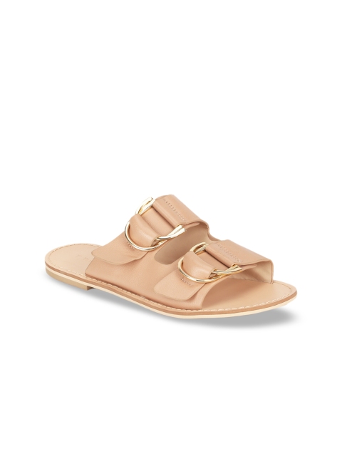 Van Heusen Woman Beige Solid Open Toe Flats
