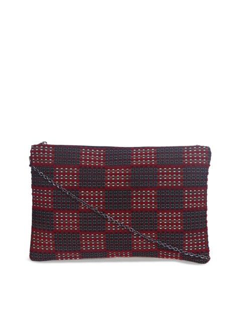 

Diwaah Maroon & Grey Self Design Sling Bag