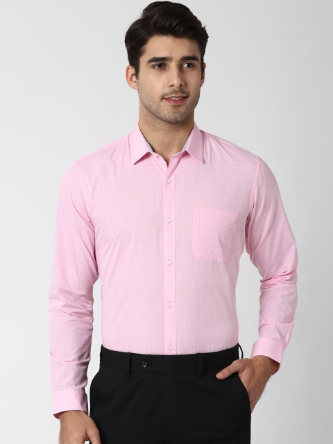 

Peter England Men Pink Regular Fit Self Design Formal Shirt