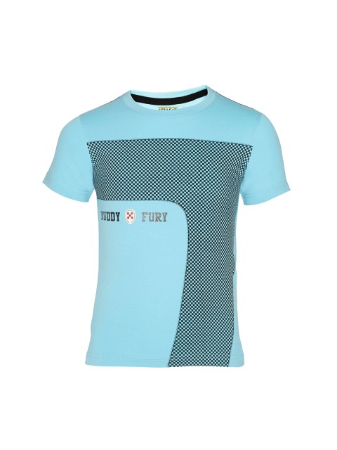 

HELLCAT Boys Blue Printed Round Neck T-shirt