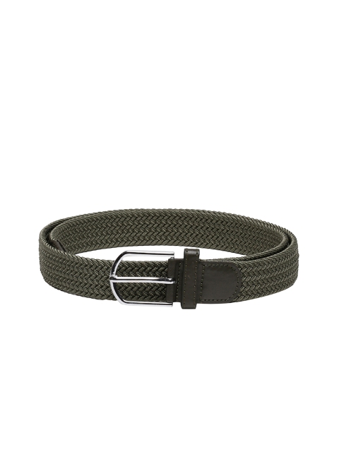 

CRUSSET Unisex Olive Green Textured Belt