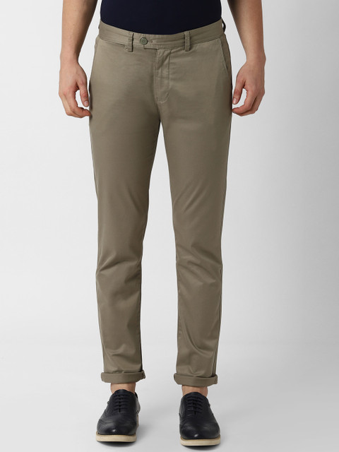 

Peter England Casuals Men Brown Slim Fit Solid Chinos