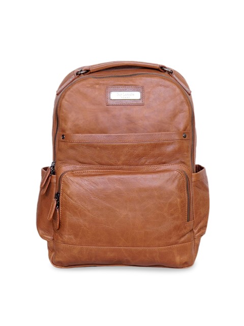 

Justanned Men Tan Brown Solid Leather Backpack