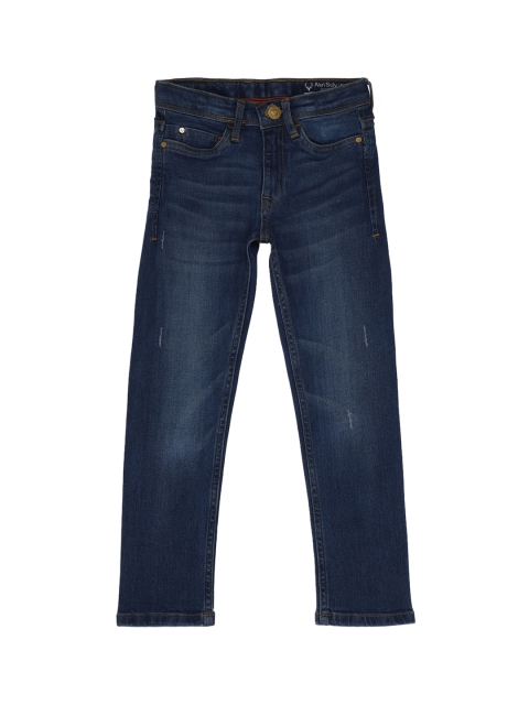 

Allen Solly Junior Boys Navy Blue Regular Fit Mid-Rise Low Distress Stretchable Jeans