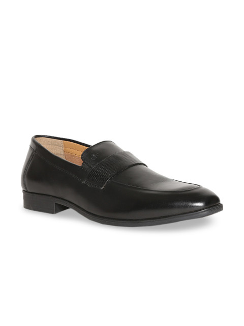 

Arrow Men Black Solid Leather Formal Slip-Ons