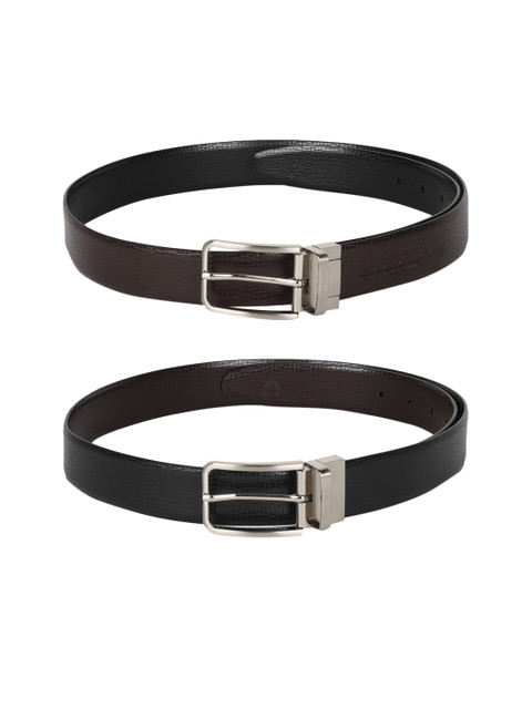 

Allen Solly Men Black & Brown Reversible Textured Belt