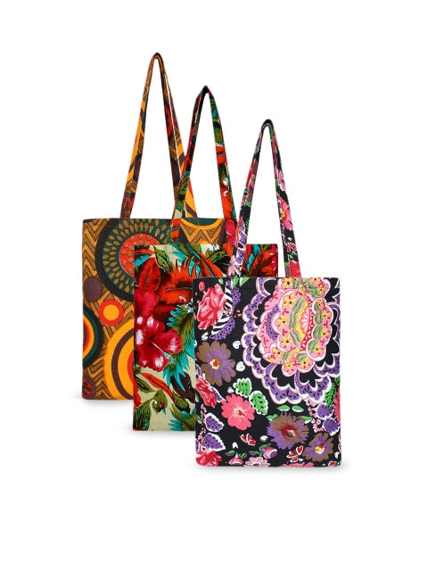 

Anekaant Set of 3 Multicoloured Printed Tote Bags, Multi