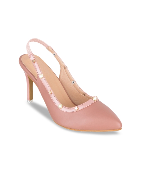 

Sherrif Shoes Women Pink Solid Embellished Pumps