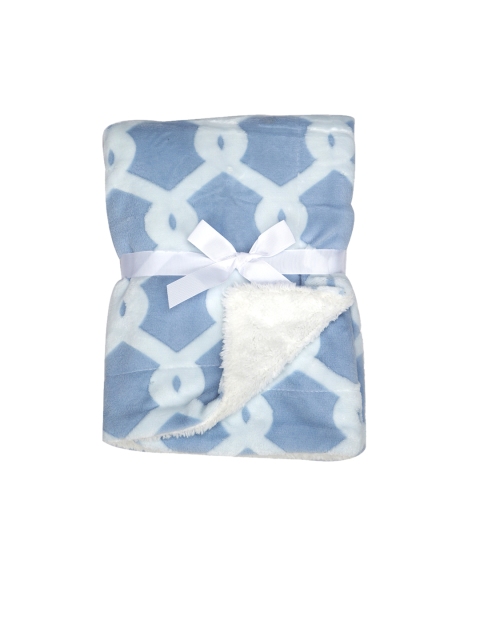 

MeeMee Blue & White Abstract Mild Winter 300 GSM Double Bed Blanket