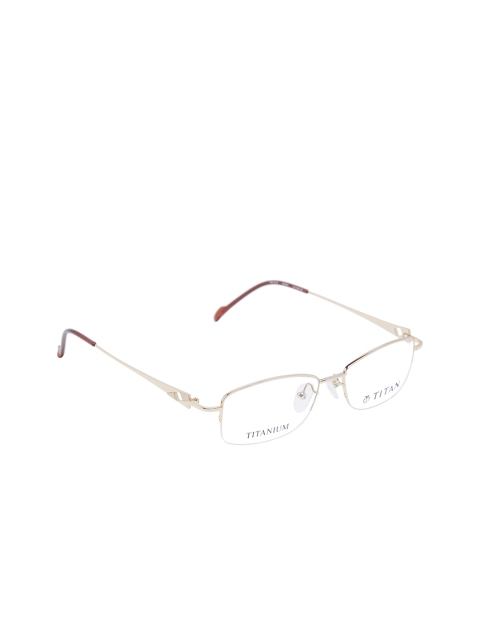 

Titan Women Gold-Toned Solid Half Rim Rectangle Frames TW1019WHM1