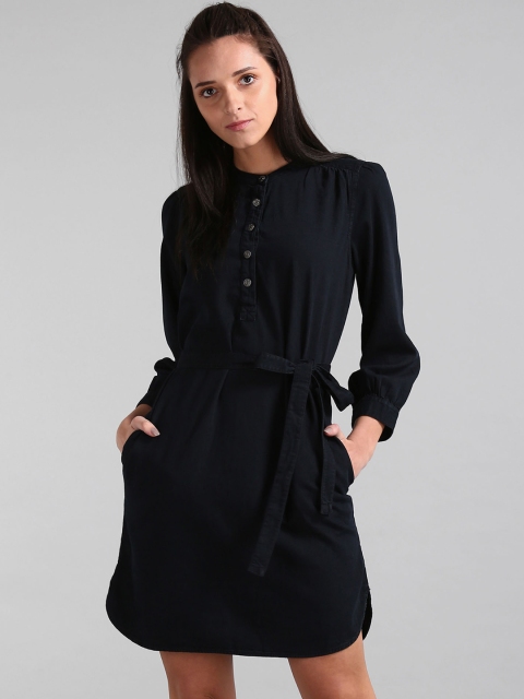 

GAP Women Black Solid Shirt Dress