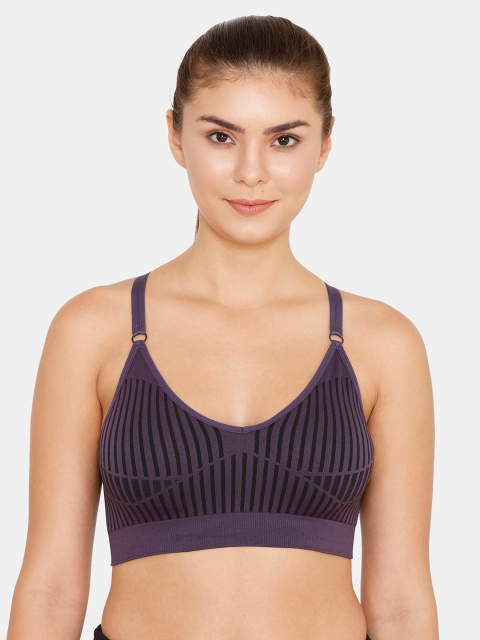 

Zelocity Purple Solid Non-Wired Non Padded Sports Bra ZC4459