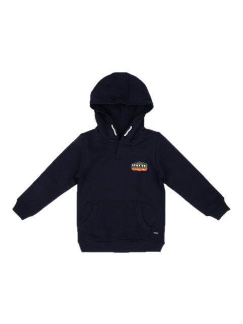 

Allen Solly Junior Boys Navy Blue Solid Hooded Sweatshirt