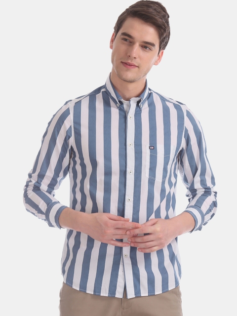 

Arrow Sport Men Blue & White Slim Fit Striped Casual Shirt