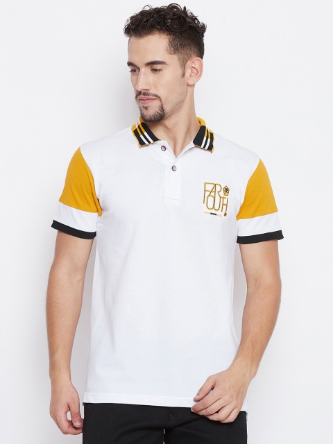 

PORTBLAIR Men White Solid Polo Collar T-shirt