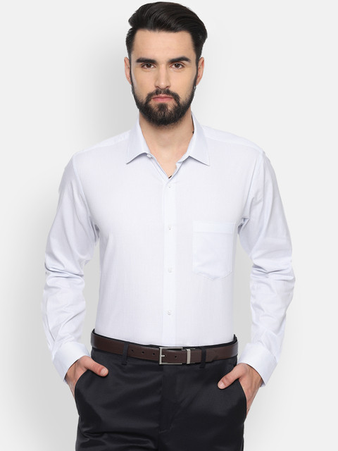 

Van Heusen Men White & Blue Loose Fit Striped Formal Shirt