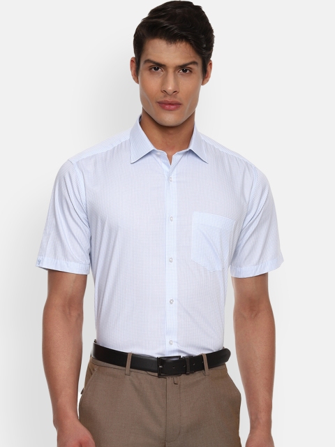 

Van Heusen Men Blue Regular Fit Checked Formal Shirt