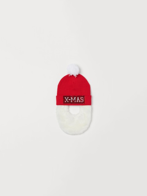 

H&M Boys Red Beanie with Applique