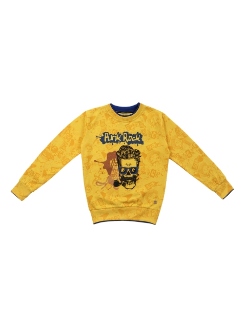 

Lil Tomatoes Boys Yellow & Black Printed Sweatshirt