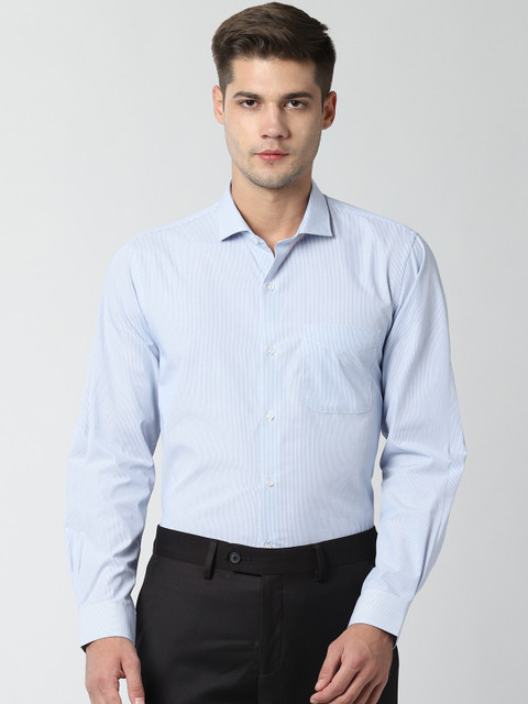 

Peter England Men Blue & White Slim Fit Striped Formal Shirt