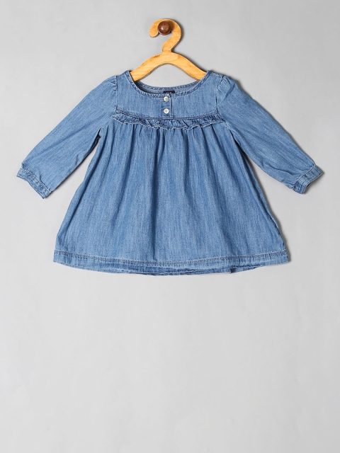 

GAP Infants Blue Solid A-Line Dress