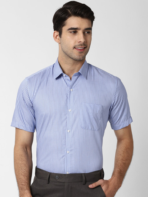 

Peter England Men Blue Regular Fit Striped Formal Shirt