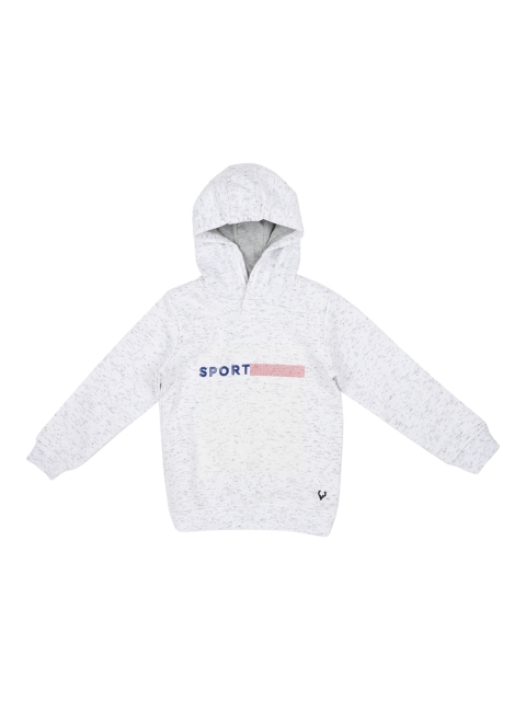 

Allen Solly Junior Boys White Printed Hooded Sweatshirt