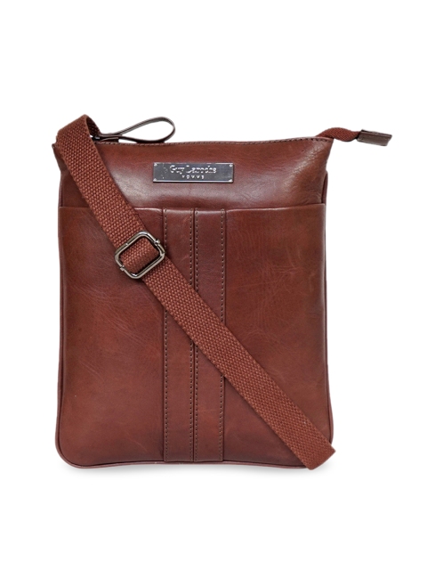 

Justanned Men Brown Solid Leather Messenger Bag
